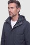 Navy Blue Hooded Zippered Men's Coat - 3