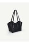 Black Suede Shk355 Large Volume, Buckle Detailed, Zippered, Adjustable Strap, Hand and Shoulder Bag - 4