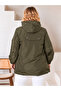 Women's Plus Size Hooded Parachute Fabric Seasonal Waterproof Lined Oversize Trench Coat Jacket 29010 - 6