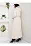 Nowa Cebi Zippered Stylish Quilted Coat Cream - 6