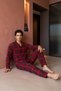 Exclusive Men's Suede Plaid Shirt Collar Pajama Set - Retro Men's Pajamas - 2