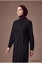 Stone Detailed Pocketed Long Sleeve Shirt Tunic 95 cm Length Black 26Kt445 - 4