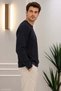 Men's Crew Neck Waffle Fabric Regular Fit Sweat 5851 - 2