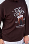Women's Text Printed Long Sleeve Bodysuit Brown - 5
