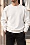 Men's Crew Neck Front Printed Long Sleeve Pique Sweatshirt 4011 - 3