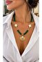 Malachite Natural Stone Turquoise Natural Stone Plated Women's Necklace - 3