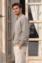 Men's Crew Neck Pique Fabric Regular Fit Sweat 5876 - 3