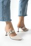 Ba04615 Women's Ten-Tuckle Closed-Front Daily Evening Dress Shoes with 8 cm Heel - 3