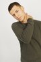Crew Neck Regular Fit Khaki Men's Pullover 12258407_JJJECOOPER KNIT CREW NECK N - 6