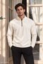 Men's Vertical Zipper Collar Long Sleeve Oysho Sweatshirt 7003