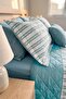 Mavlira Blue Striped Patterned Quilted Bedspread Double Size - 7