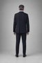 Navy Blue Polyester Wool Mono Collar Double Slit Drop Suit - 2