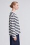 Crew Neck Oversize Sweatshirt Blue-White - 2