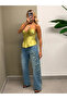 Blue Jeans with Stone Embroidery on the Front - 9084 - 4