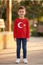 Girls-Boys Red to White Moon and Star Printed Long Sleeve T-Shirt October 29 Republic Day - 3
