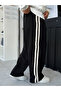 Black Knitted Striped Baggy Tracksuit We-5135