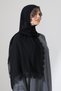 Needle Embroidered Lace Guipure Scarf Demor Mevlüt Prayer Cover Daisy Motif Black (Snl) - 5