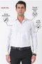 White 100% Cotton Breathable Easy-Iron Long Sleeve Slim Fit Shirt Gk 766