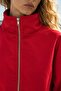 Women's Vanta Oversize Bomber Jacket Red – High Collar, Full Zipper, Hidden Pockets, Elastic Waist - 6