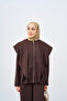 Women's Shawl Detailed Knitted Set Brown - 3