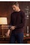 Stockholm |   Crew Neck Sweatshirt-Burgundy-Navy Blue Melange