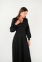 Crepe Fabric Sleeves Tulle Evening Dress - BLACK - 3