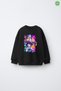Cotton Huntrıx Printed Girls' Sweatshirt (Ages 4-14)