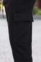 Black Stand Collar Men's Tracksuit Set with Cargo Pockets E7370 - 3