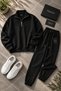 Premium Unisex Cotton Half Zipper Sweatshirt Jogger Set 3 Yarn Bottom-Top Set