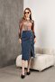 Asymmetrical Button Detailed Denim Skirt - 3