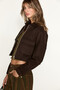 Lumste women's zippered pocket coffee brown jacket - 2