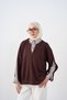 Women's Shirt Collar Stripe Detail Sweatshirt Brown