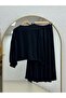 Deryanur Kangaroo Pocketed Pique Skirt Suit-Nl678.1 Black - 8