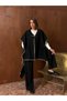 Contrast Stitched Buckle Detailed Poncho / Cape Black- 0029 - 3