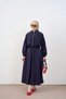 Women's Double Pocket Adjustable Waist Skirt Suit Navy Blue