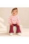 Baby Girl Heart Appliqued Sweatshirt and Ribbed Spanish Leggings 2-Piece Set - 3
