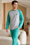 Green Deer Embroidered Cotton Lycra Knitted Pajama Set 26241802-5