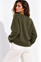 Women's Khaki Crew Neck Soft Touch Oversize Knitwear Sweater - 4