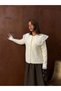 Lace Collar Detailed Plush Cardigan 2901 - Ecru - 6
