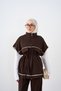 Women's Stripe Detail Double Pocket Look Waist Tie Suit Brown - 11