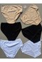 Women's Cotton Transfer Ribbed 6-Piece Black, White, Skin Color Bato High Waist Panties