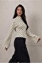 Women's High Neck Corset Detailed Wide Sleeve Blouse - 4