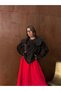 Lace Collar Detailed Plush Cardigan 2901 - Brown - 3