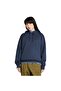 Emboridered Logo Brushback Men's Navy Blue Hooded Sweatshirt