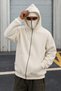 Unisex 3 Thread Basic Ninja Hoodie – Oversize Zippered Hooded Sweatshirt