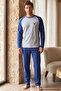 Saks Geyik Embroidered Cotton Lycra Knitted Pajama Set 26241802-1 - 2