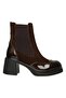 D26Kb-1945 Daily Brown Women's Boots with Thick Heels