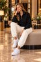 Premium Unisex Cotton Half Zipper Sweatshirt Jogger Set 3 Yarn Bottom-Top Set - 2