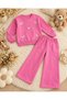 Girl's Pearl and Butterfly Detailed 2-Piece Set - 3