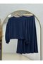 Deryanur Kangaroo Pocket Pique Skirt Set-Nl678.1 Navy Blue - 8